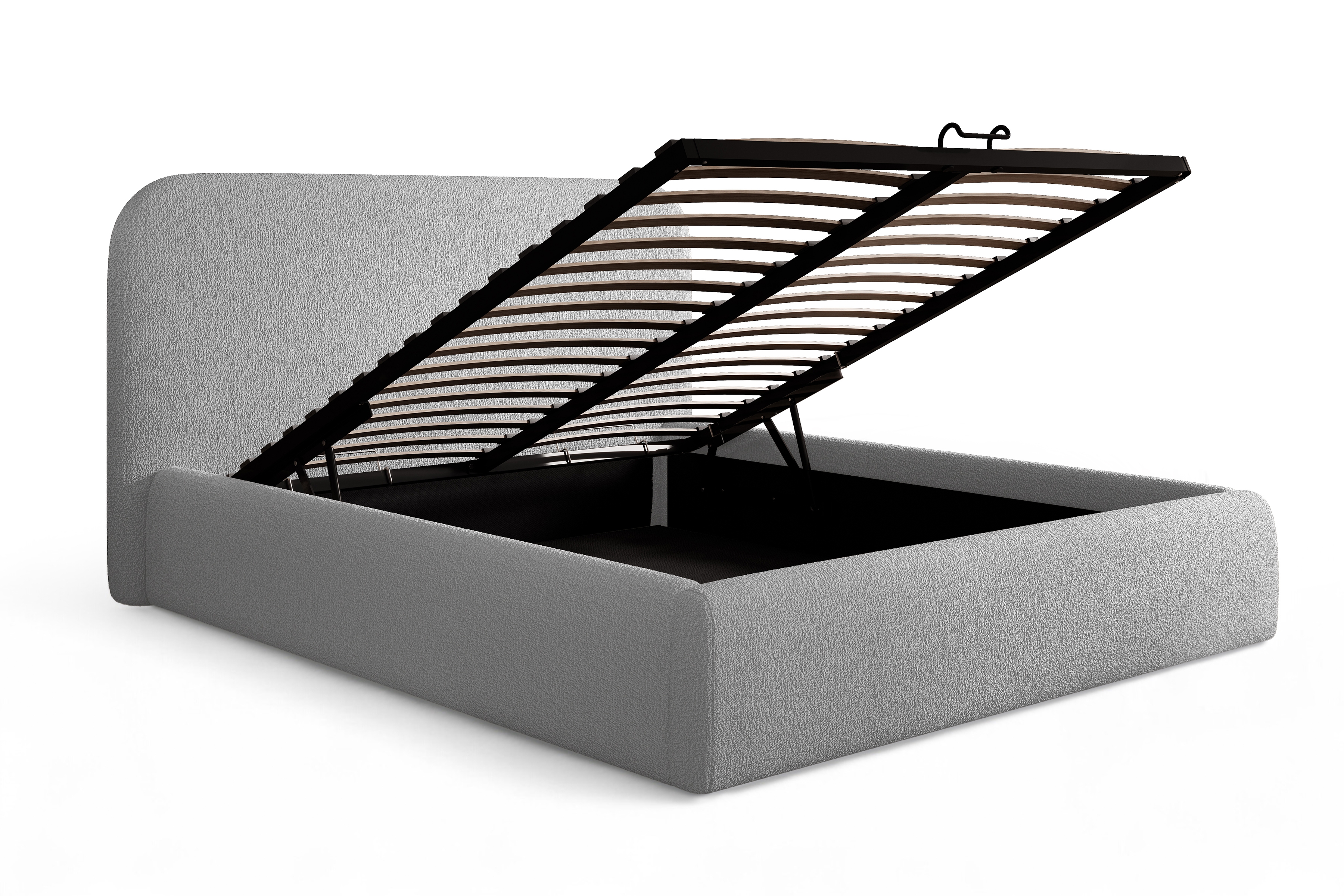 Čalúnená posteľ Rasel 180x200 s úložným priestorom - sivá buklé Quelle 83 Posteľ čalúnená Rasel 180x200 S vnútorným úložným priestorom- šedá bukla Quelle 83