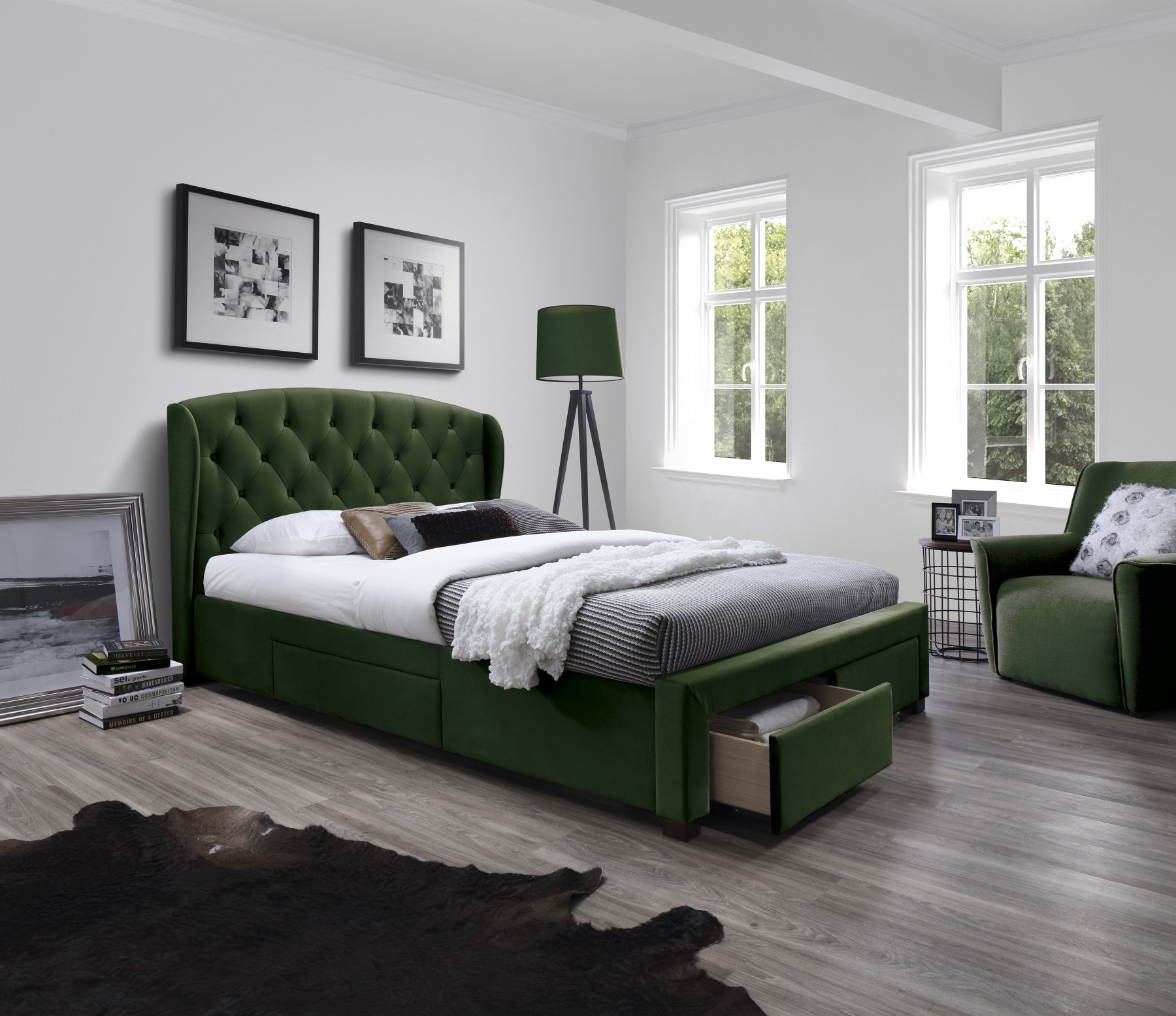 Postel čalouněná Sabrina 160X200 tmavý zelený postel čalouněné sabrina 160x200 tmavý Zelený