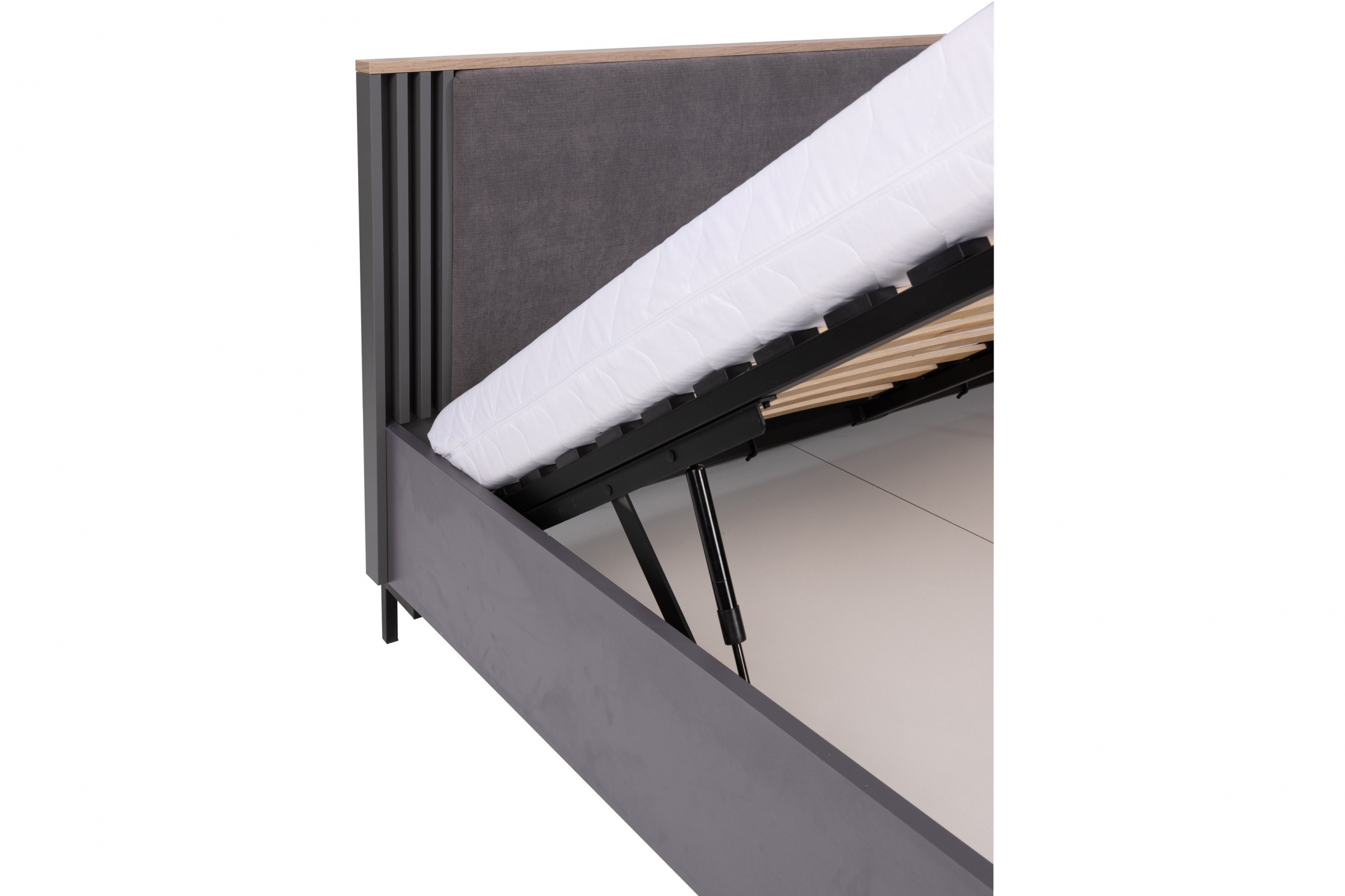 Manželská posteľ Allmo AL17 s úložným priestorom - 160x200 cm - antracit Posteľ s úložným priestorom Allmo AL17 160x200 - Antracytová