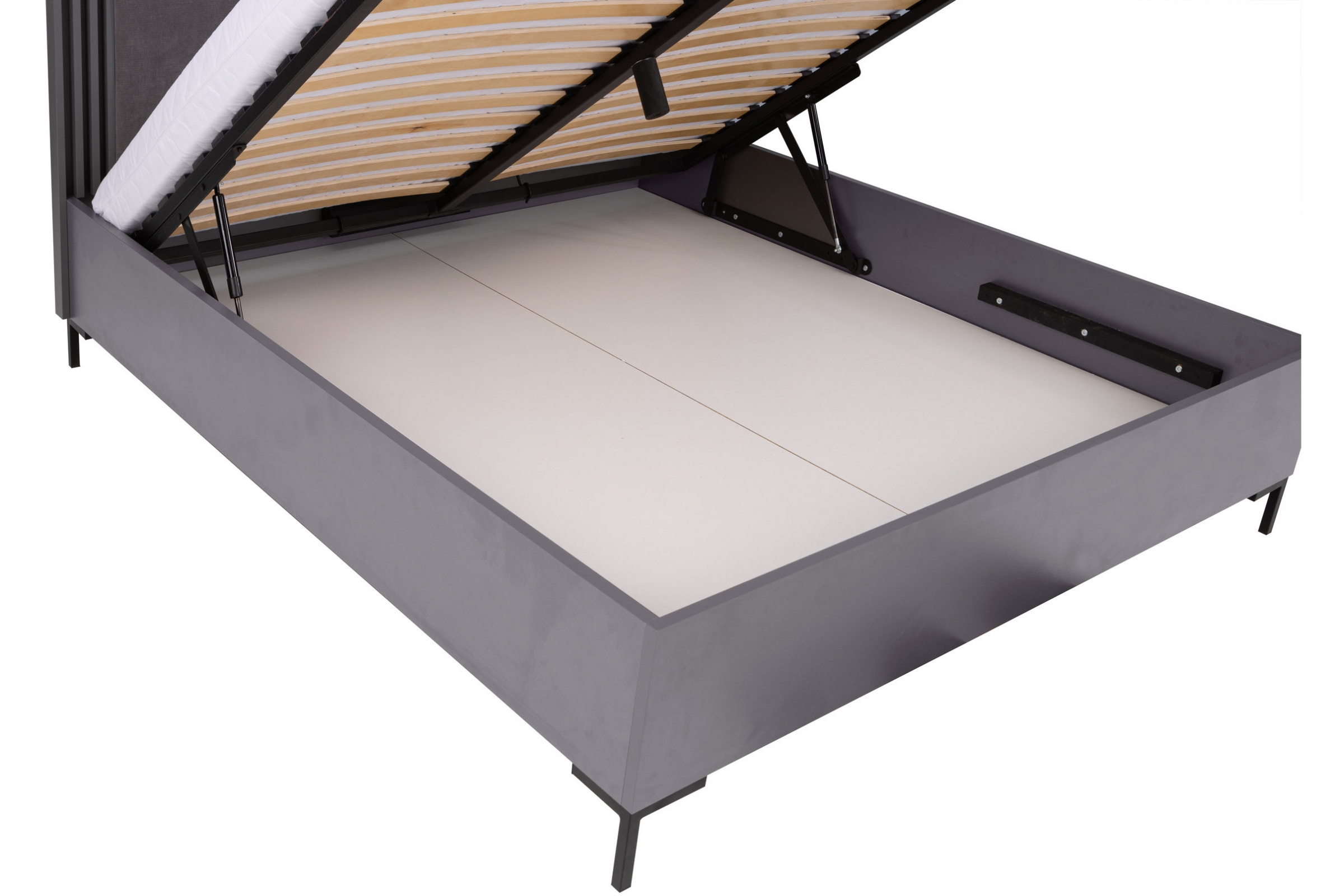 Manželská posteľ Allmo AL17 s úložným priestorom - 160x200 cm - antracit Posteľ s úložným priestorom Allmo AL17 160x200 - Antracytová