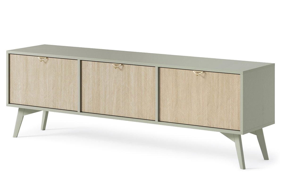 TV stolek Lumira 158 cm - eukalyptus / rybí kost skandi Skříňka RTV Lumira 158 cm - eukaliptus / jodelka skandi 