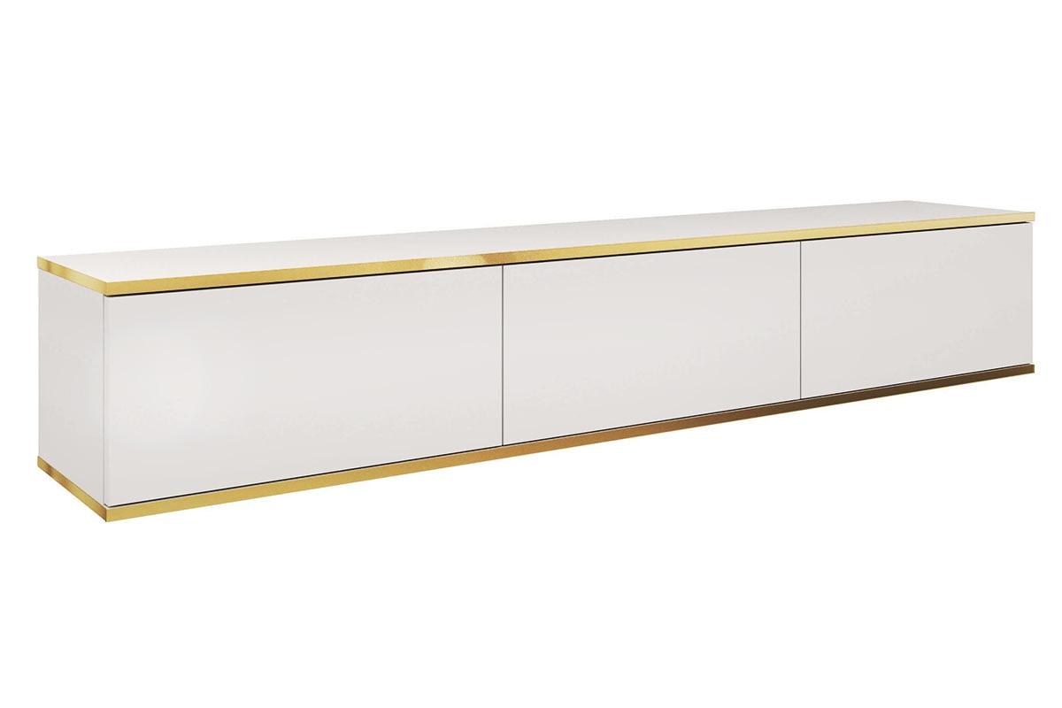 Závěsný TV stolek Lurona 175 cm - bílá závěsná Skříňka RTV Lurona 175 cm - Bílý 