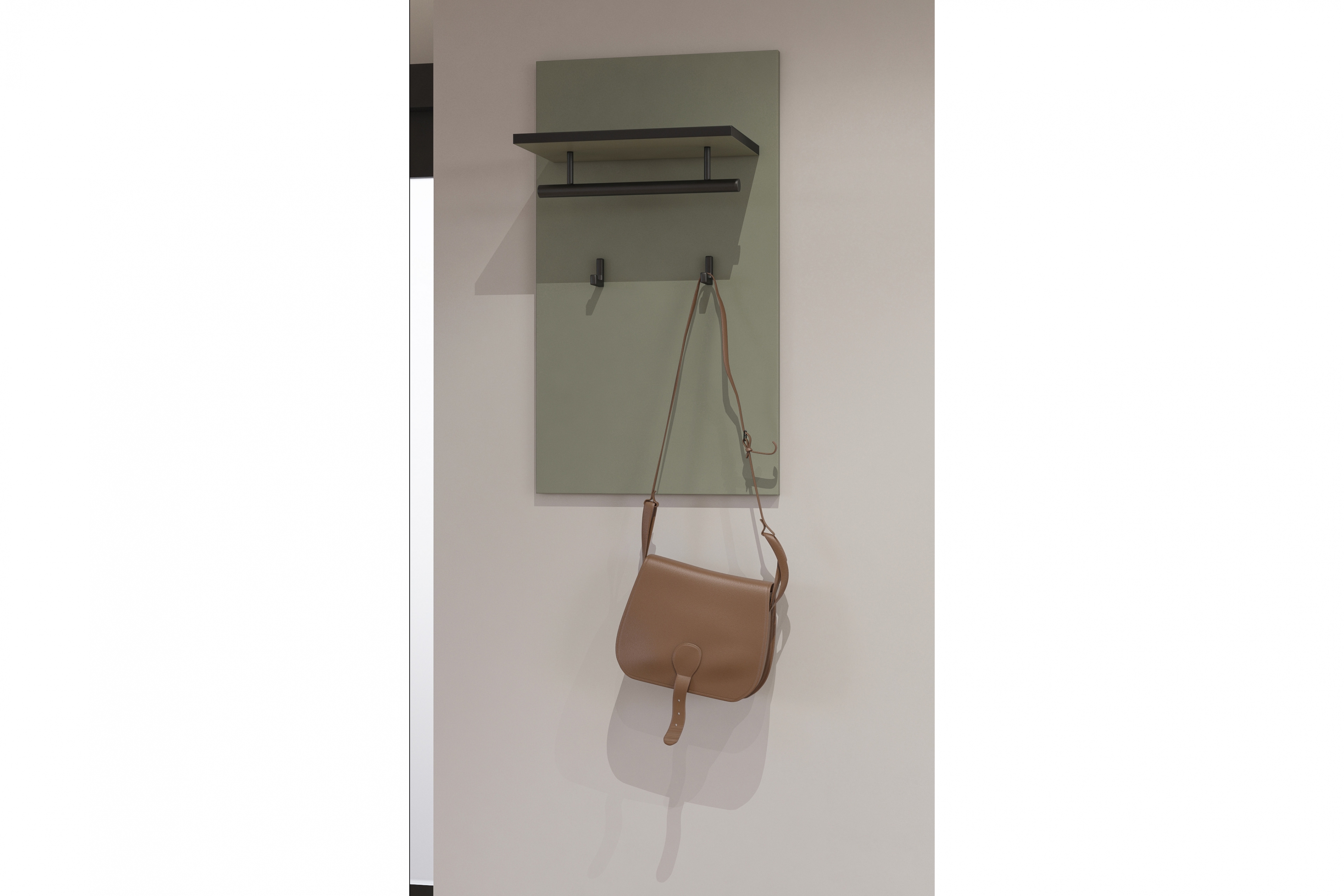 Vešiak Cross 40 cm - zelená / čierna Zrkadlo Gramon 40 cm - Zelený / Čierny