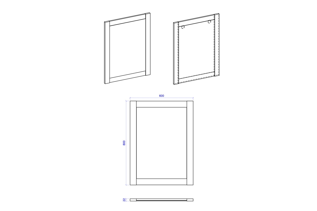 Zrcadlo Classic Oak 840 60 cm Zrcadlo comad 