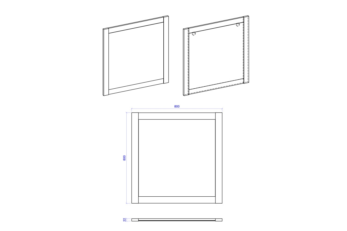 Zrcadlo Classic Oak 841 80 cm Závěsné zrcadlo