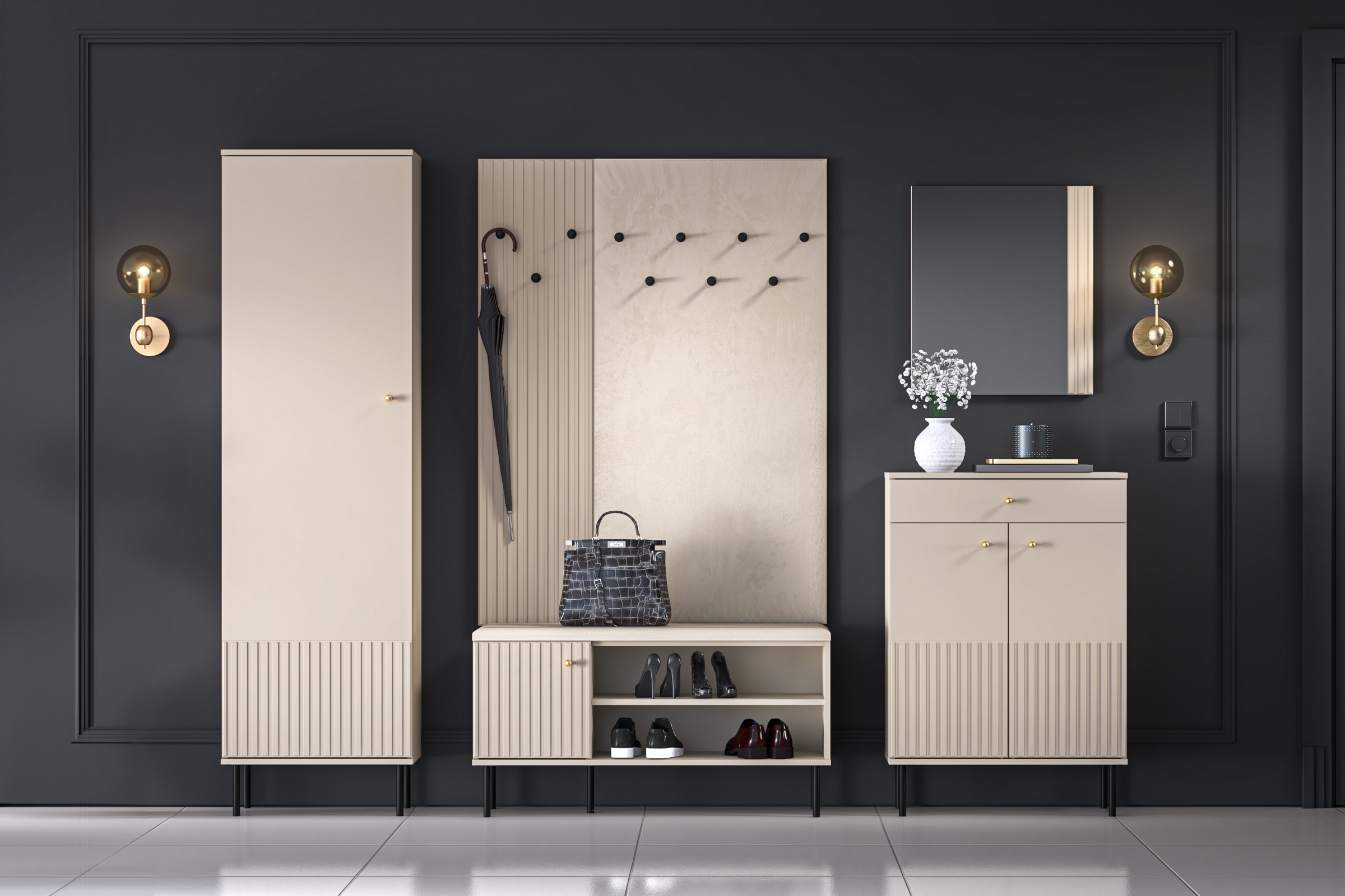 Závěsné zrcadlo Jamuzi 53 cm - kašmír Závěsné zrcadlo Jamuzi 21 - 53 cm - kašmír