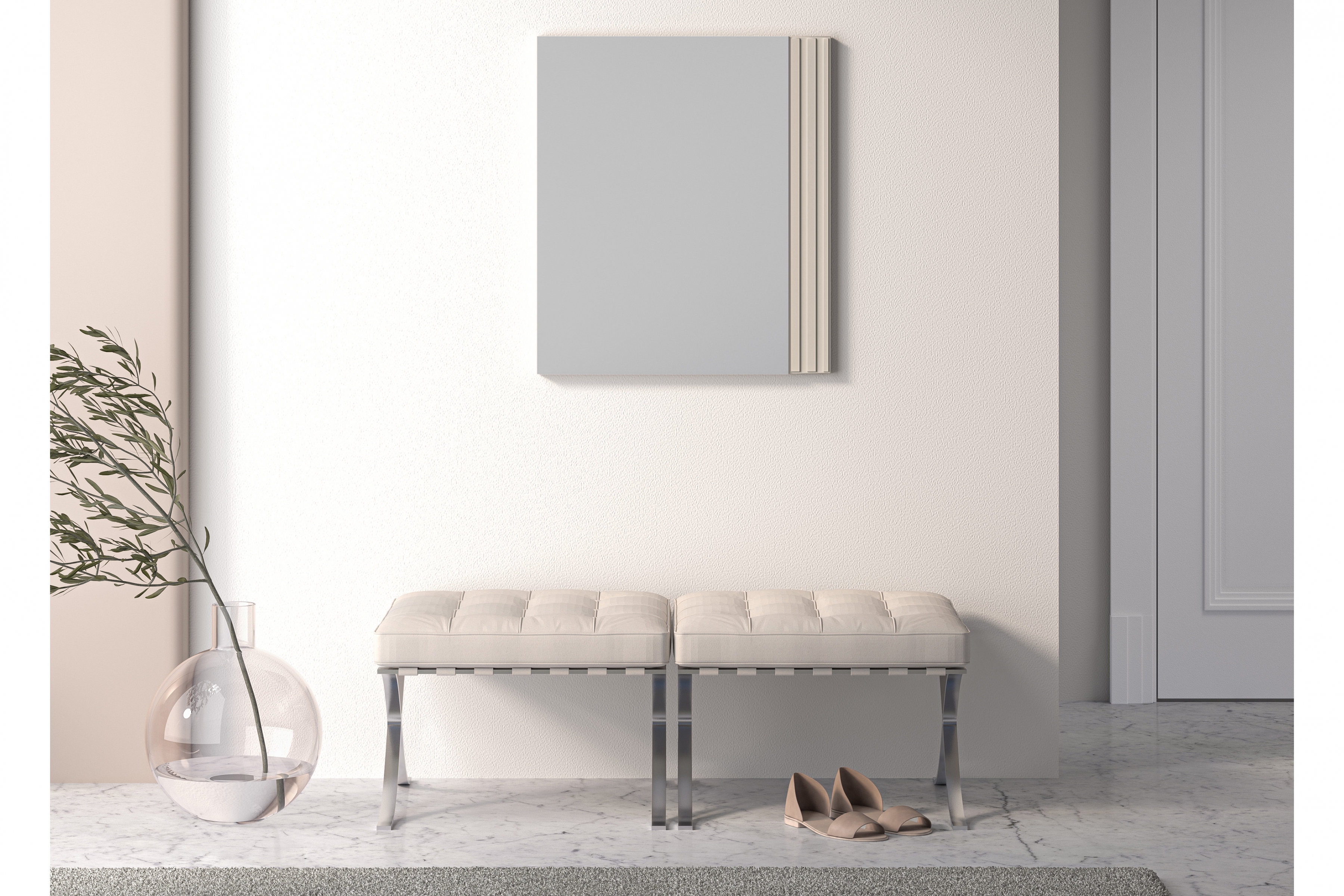 Závěsné zrcadlo Jamuzi 53 cm - kašmír Závěsné zrcadlo Jamuzi 21 - 53 cm - kašmír