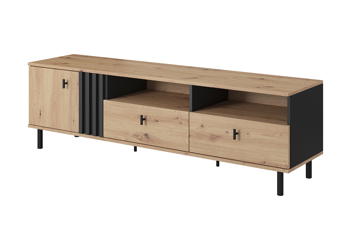 TV stolek Medin 165 cm se zásuvkami - dub artisan / antracitový Skříňka RTV Medin s zásuvkami 165 cm - Dub artisan / Antracytová 