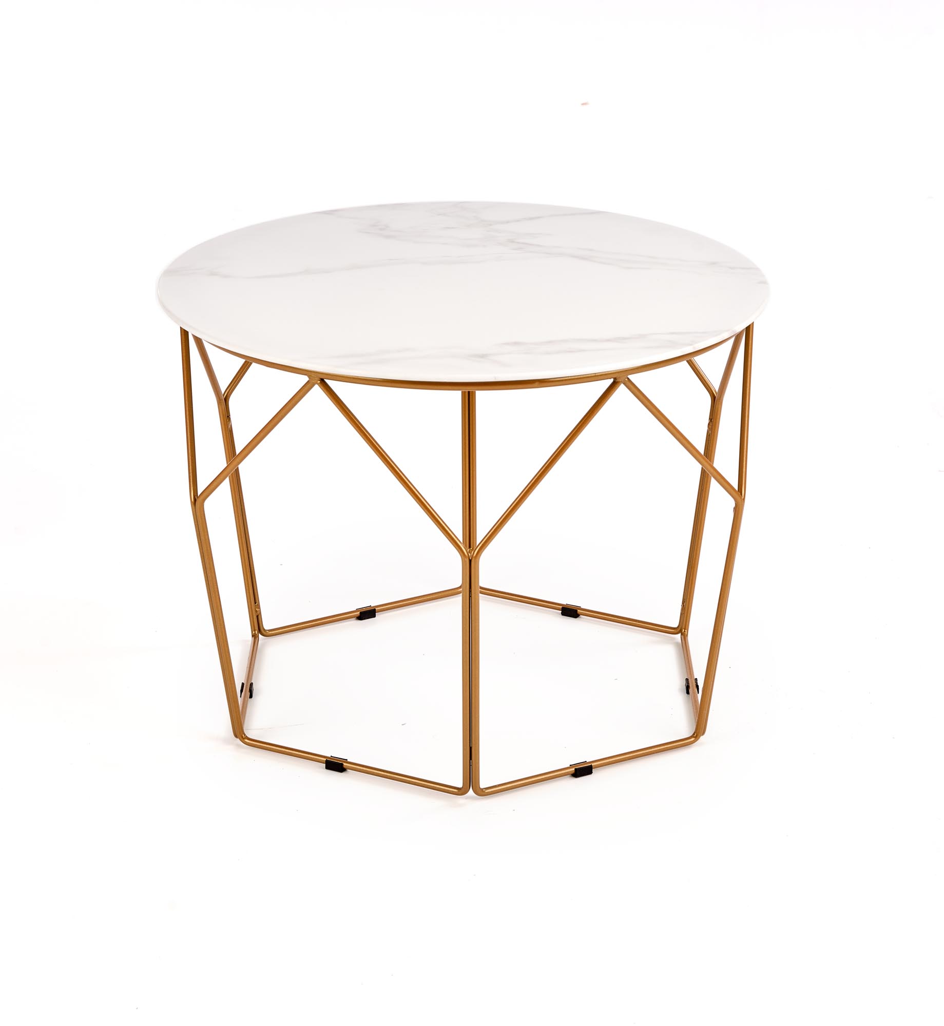 MADISON dohányzóasztal - arany / márvány madison Konferenční stolek Zlatý / mramor