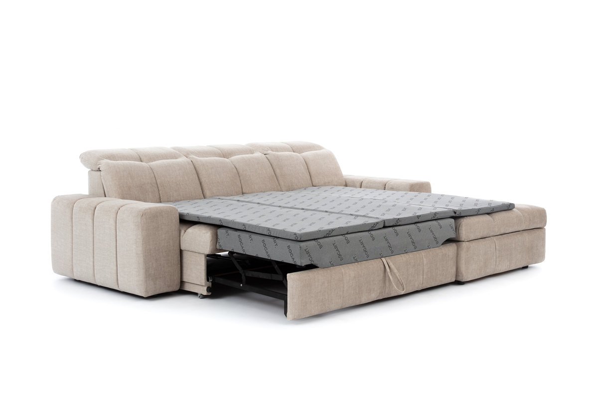 Elektrický rozkládací rohový gauč Magnelio Mini pravý - béžový samet Vogue 2 Rohová sedací souprava Magnelio Mini Funkce spaní