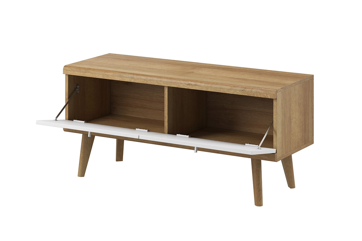 TV stolek Promi 107 cm - bílý mat / dub riviera Malá Komoda 