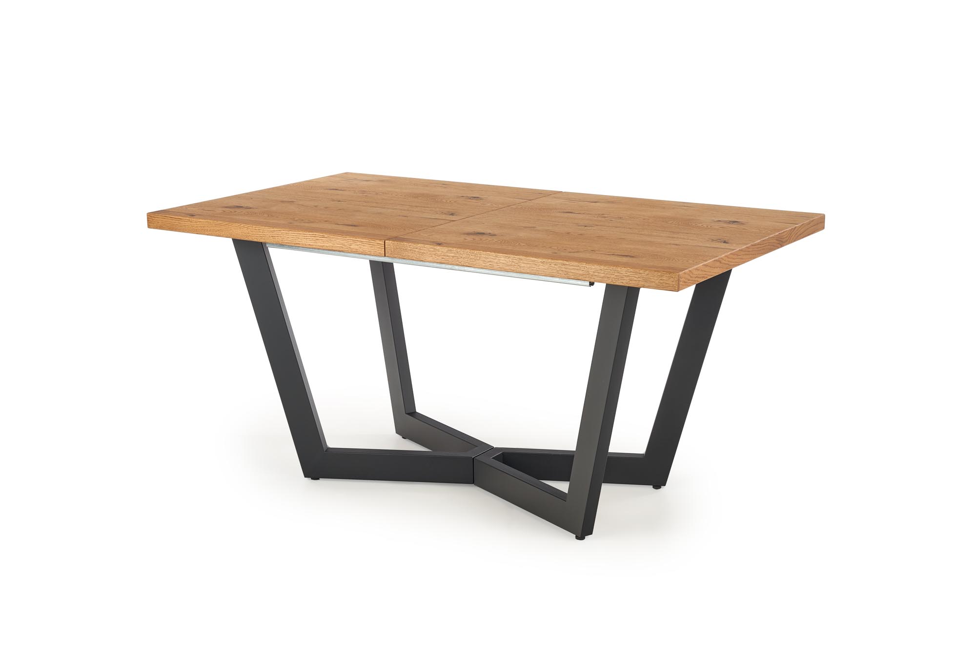 MASSIVE stůl rozkládací - Světlý dub/Černý massive stůl rozkládací 160-250x90x77 cm Světlý dub/Černý