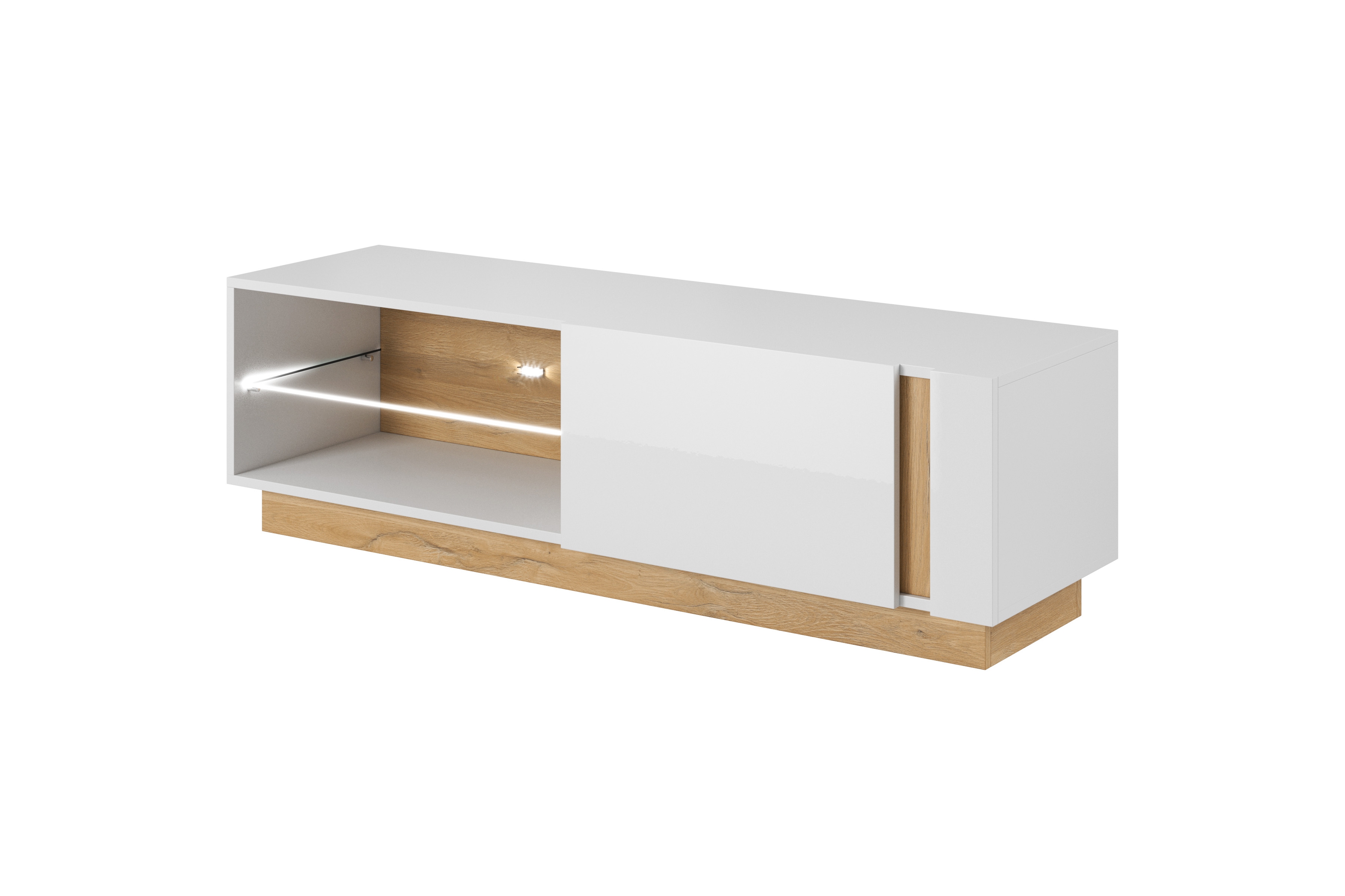 Obývací stěna Arcano - bílá / dub grandson Obývací stěna Arcano do obývacího pokoje - bílá/dub grandson