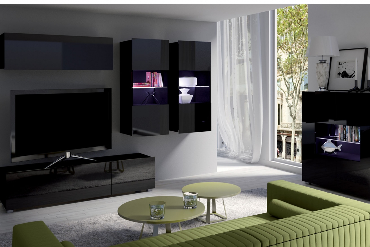 Obývacia stena Celeste IX - čierny Obývacia stena Celeste IX - Čierny