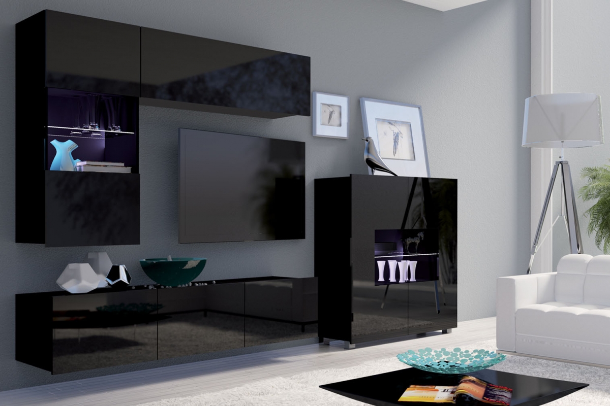 Obývací stěna Celeste V - černá Obývací stěna Celeste V - černá