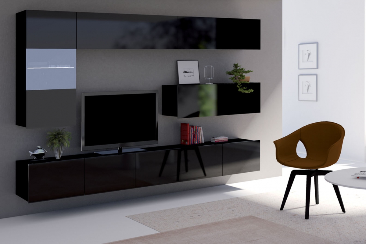 Obývacia stena Celeste VI - čierny Obývacia stena Celeste VI - Čierny