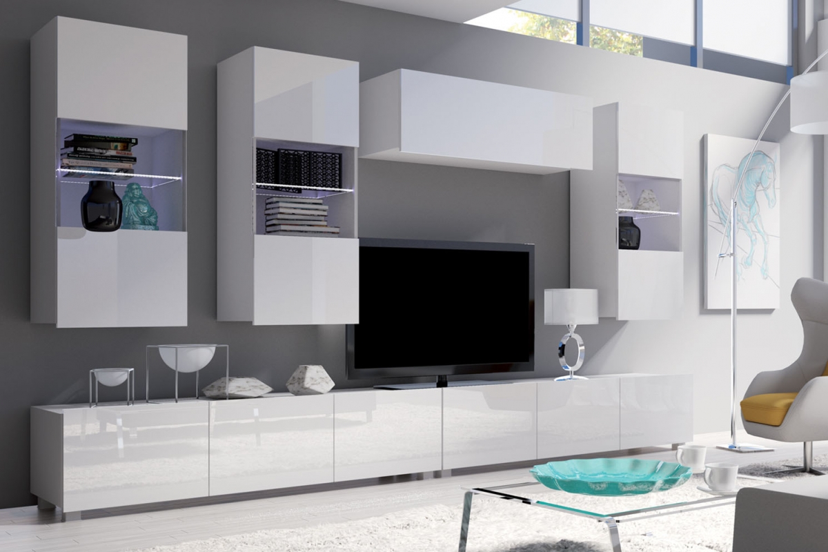 Obývacia stena Celeste VIII - biely Obývacia stena Celeste VIII - Biely