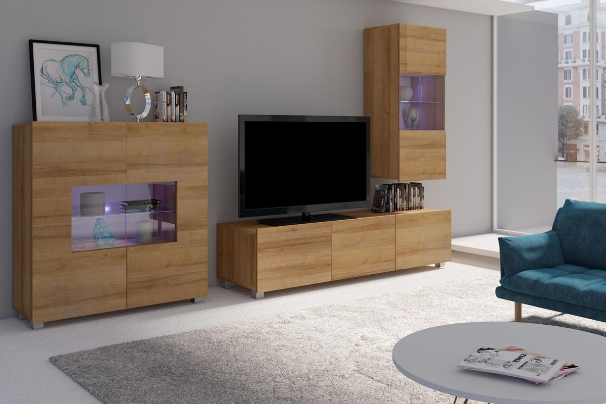 Obývací stěna Celeste XI - dub zlatý Obývací stěna Celeste XI - dub zlatá