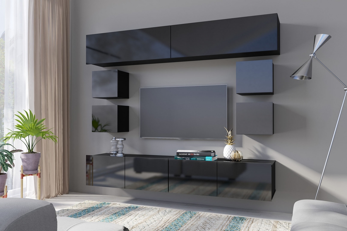 Obývacia stena Celeste XII - čierny Obývacia stena Celeste XII - Čierny