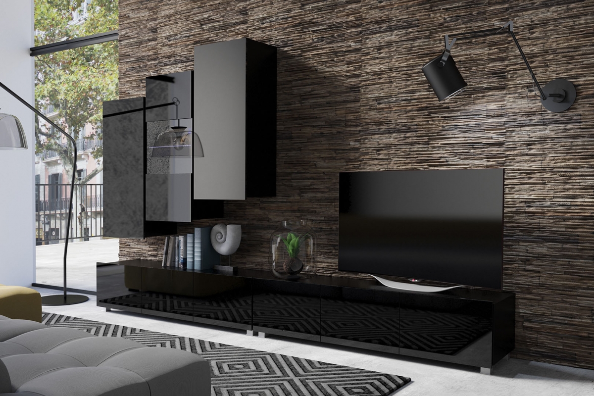Obývacia stena Celeste XIII - čierny Obývacia stena Celeste XIII - Čierny