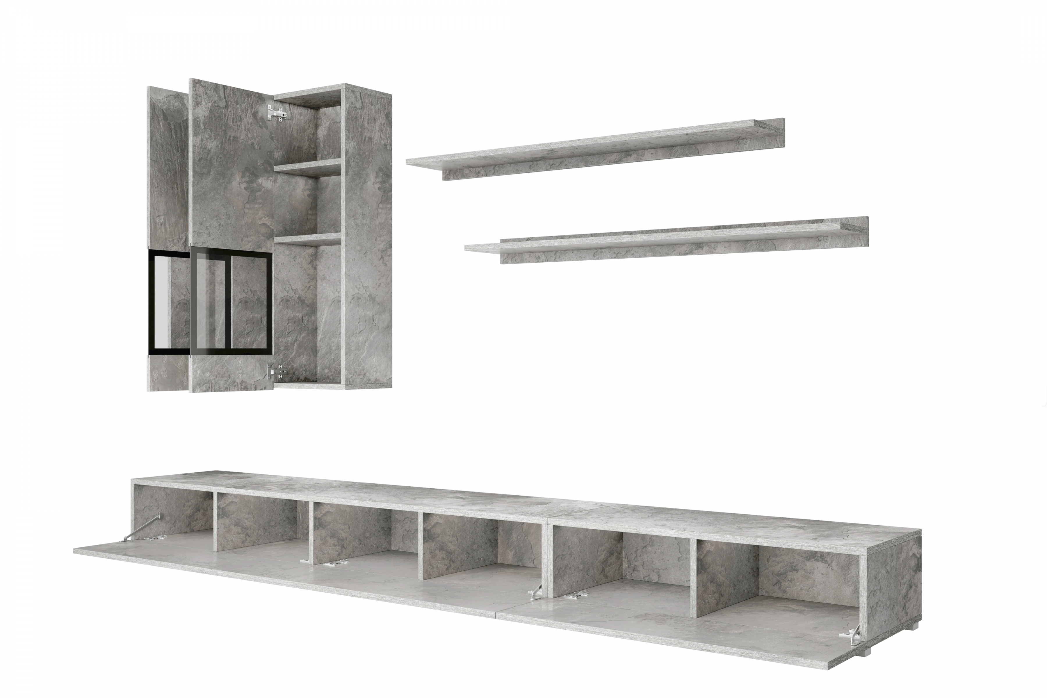 Obývací stěna Baros 10 - světlý beton Obývací stěna pro obývacího pokoje Baros 10 - světlý beton