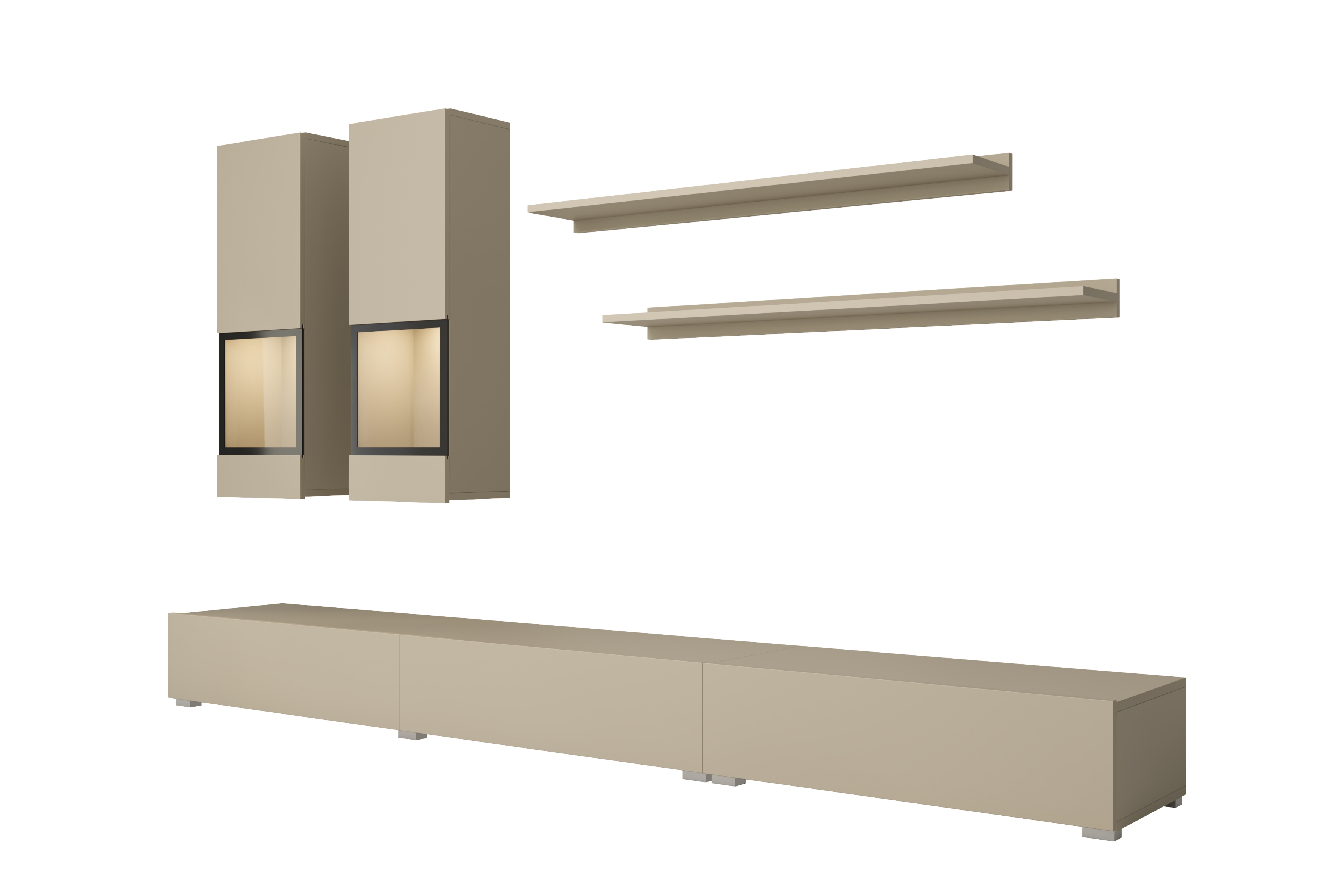 Obývacia izba Baros 10 - svetlobéžová Obývacia stena do obývacej izby Baros 10 - svetlý Béžová