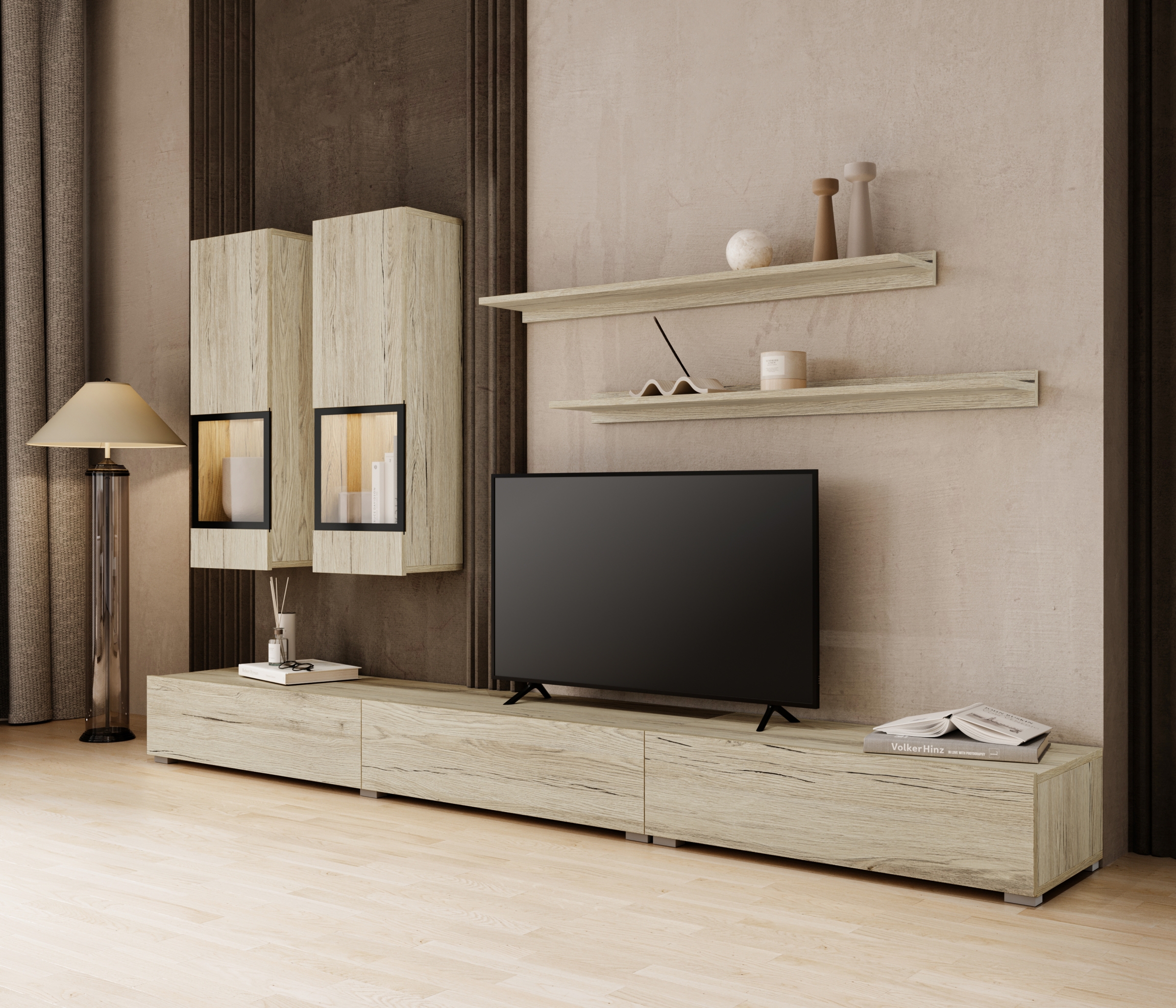 Obývacia stena do obývacej izby Baros 10 - san remo svetlý Obývacia stena do obývacej izby Baros 10 - san remo svetlý