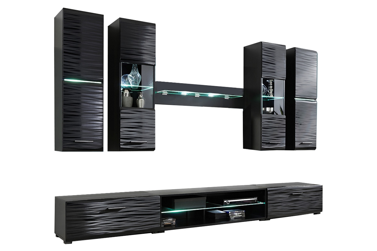 Obývací stěna Factor 4 - černá Obývací stěna pro obývacího pokoje Factor 4 - černá