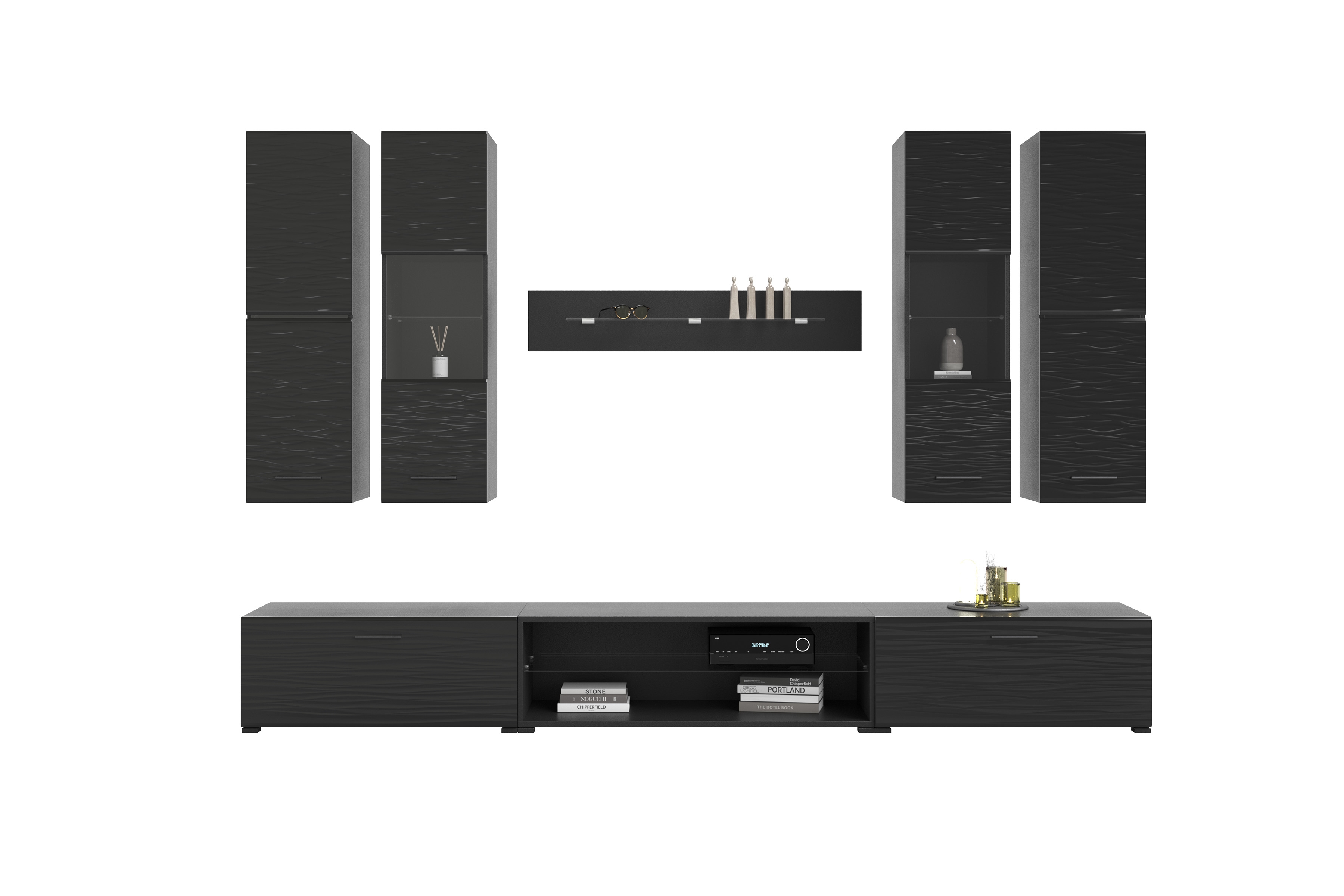 Obývací stěna Factor 4 - černá Obývací stěna pro obývacího pokoje Factor 4 - černá