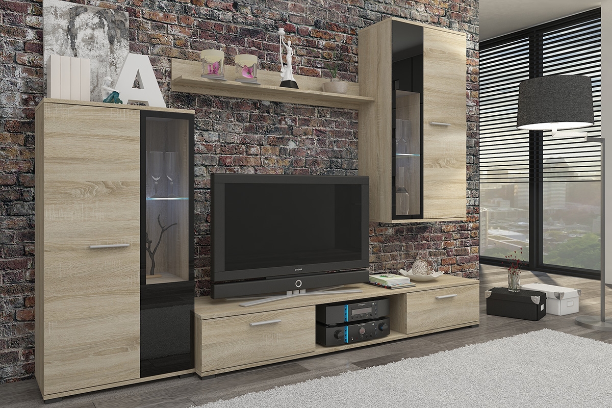 Obývací stěna Kaja - dub sonoma moderní Obývací stěna Dub sonoma