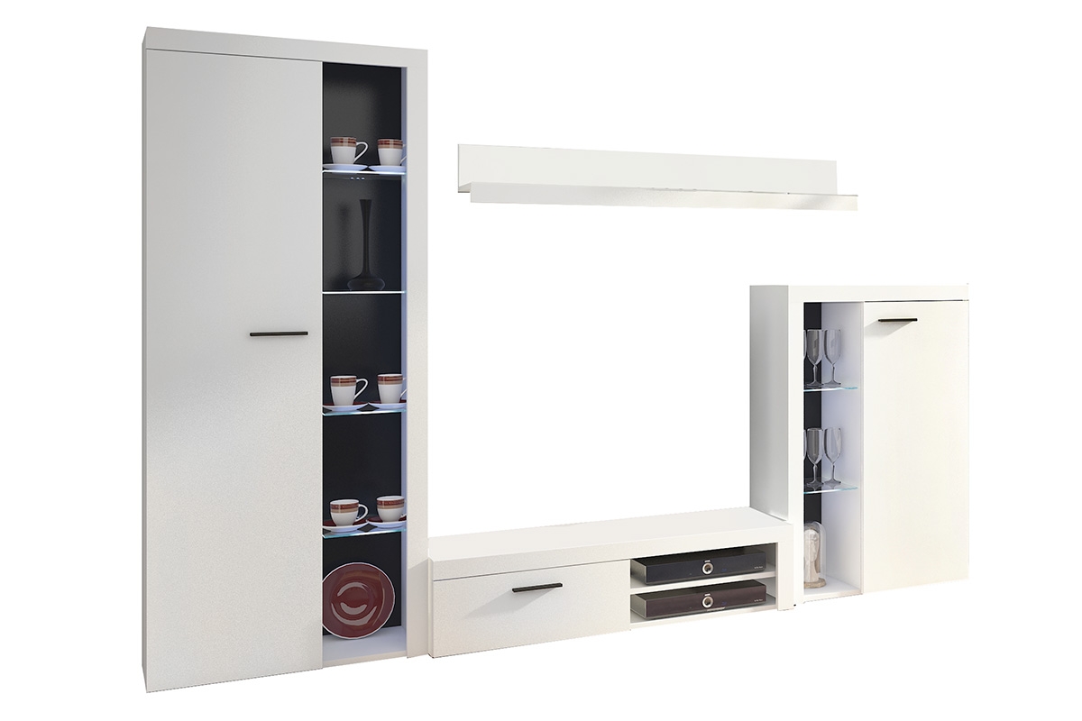 Obývací stěna Luiza - bílý mat Bílá Obývací stěna