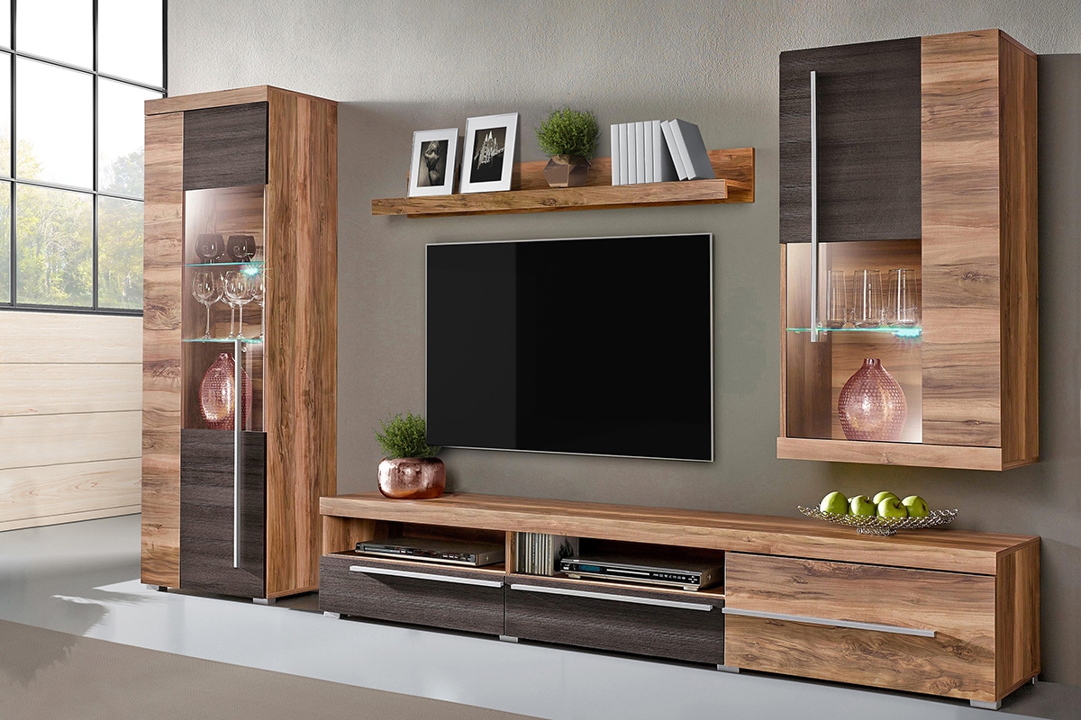 Obývacia stena Roger 10 - Orech satynowy / touchwood Hnedá Obývacia stena