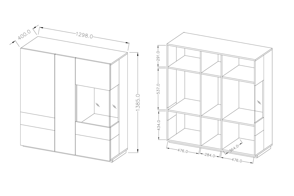 Obývacia stena moderná Silke III 241NGY Matera/Matera - wotan Obývacia stena . Silke III - matera / Dub wotan - Vitrína Silke 46 - Rozmery