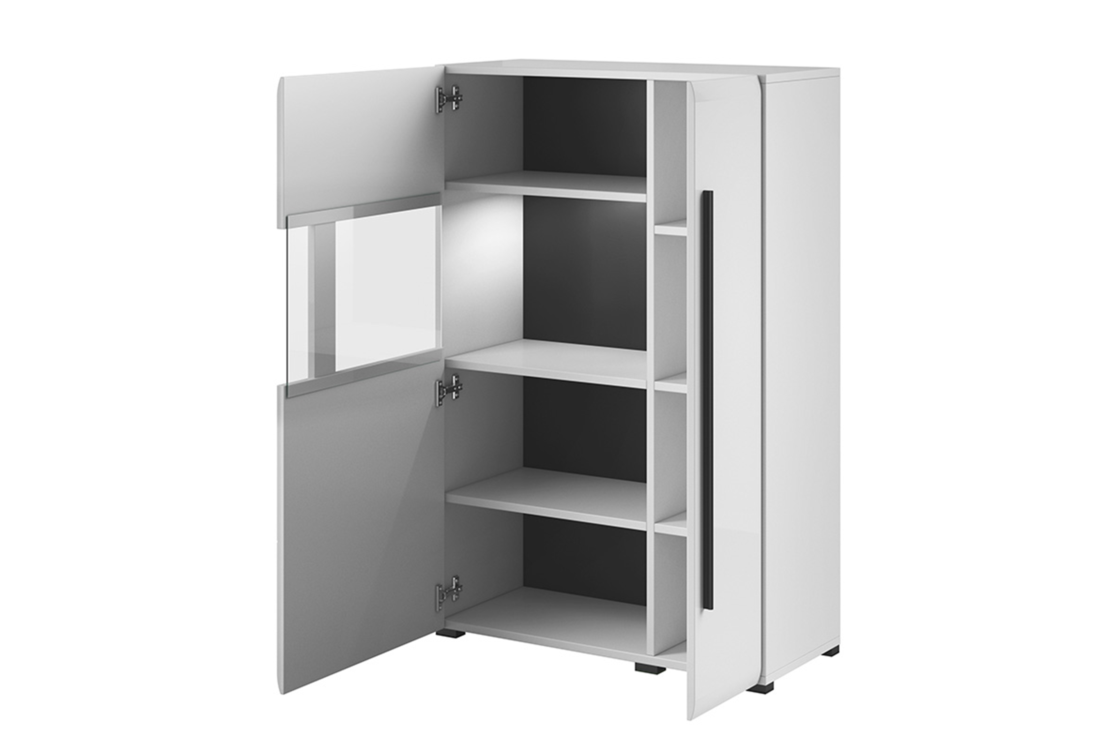 Obývacia stenado obývačky Tulsa I Biely/biely lesk (MDF) 2497FJ Obývacia stena do obývacej izby Tulsa I - biela / biela lesk