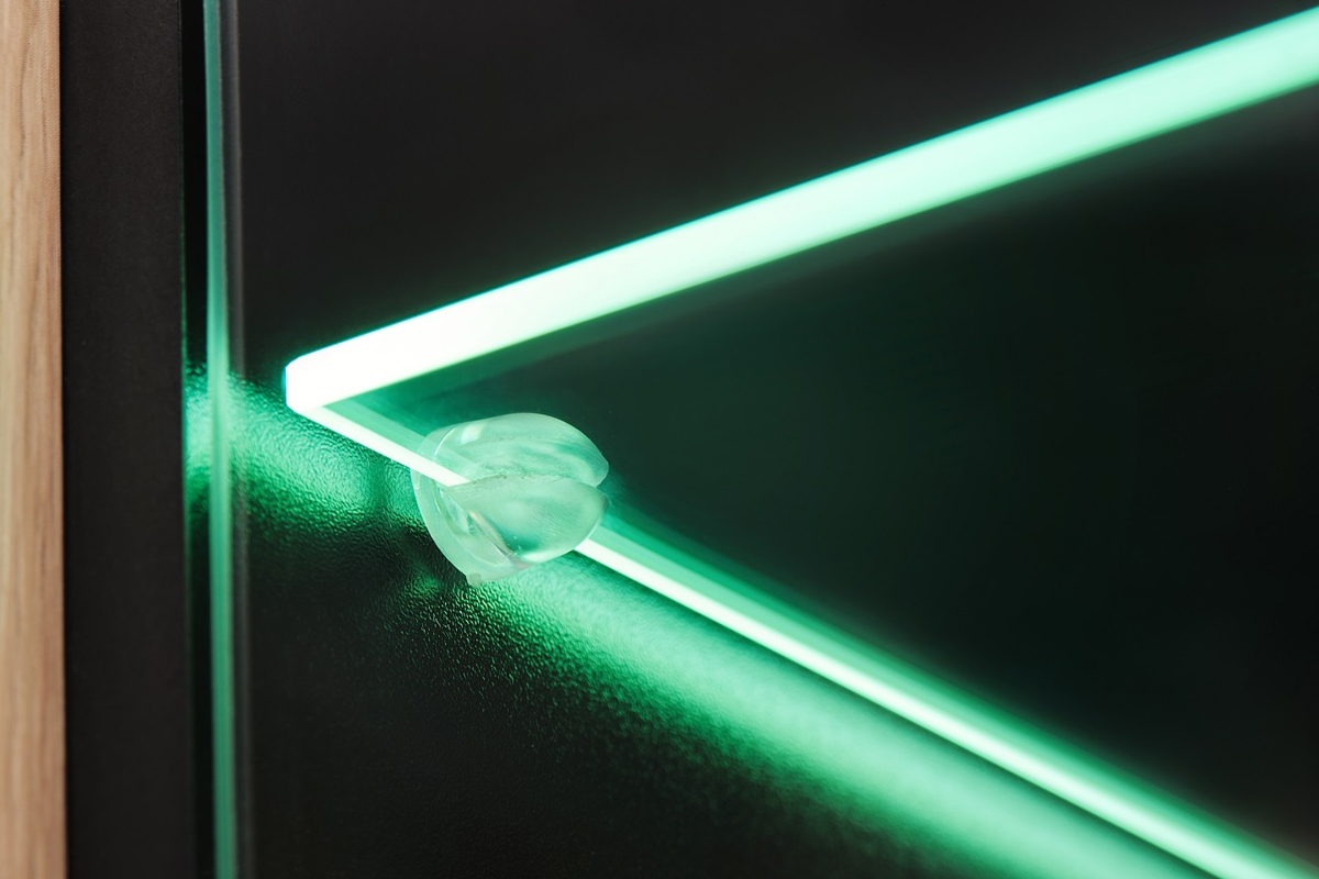 Obývací stěna Wilson - dub artisan / černý mat Led osvětlení