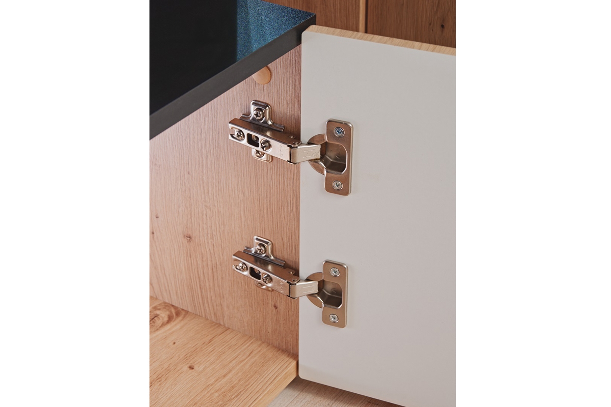 Obývací stěna Wilson - dub artisan / černý mat plechové panty