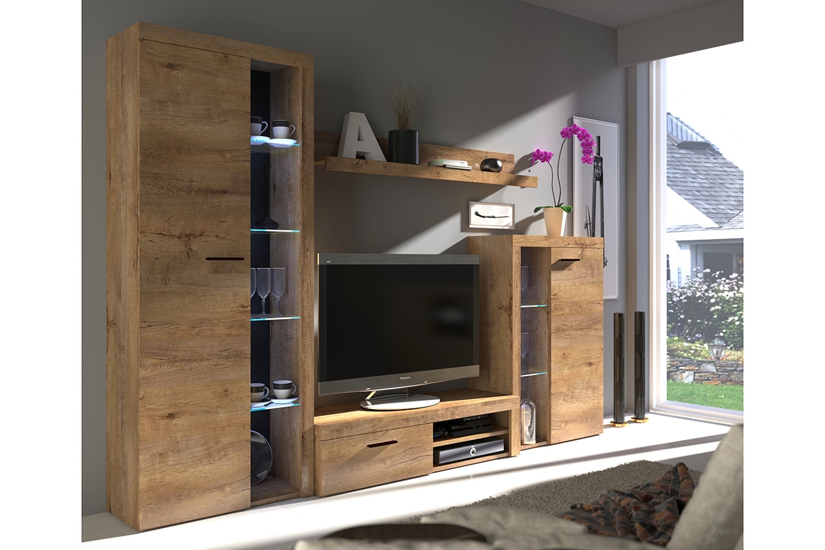 Obývacia stena Luiza - Dub Lefkas Moderná obývacia stena