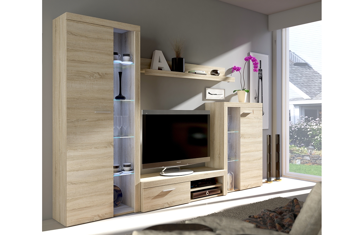 Obývací stěna Luiza - dub sonoma Obývací stěna Rumba - Dub sonoma