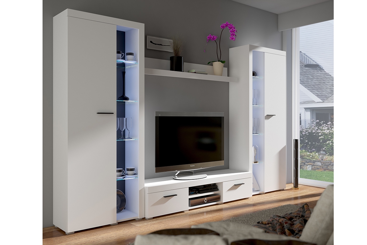 Obývací stěna Luiza XL - bílý mat Obývací stěna Rumba XL