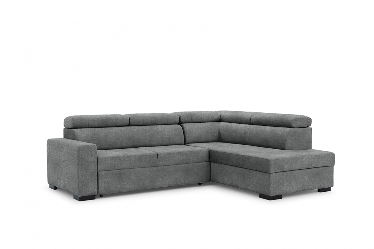 Rozkládací rohová sedací souprava Modeno L pravá - grafitová Zetta 304 šedý Rohová sedací souprava Modeno 