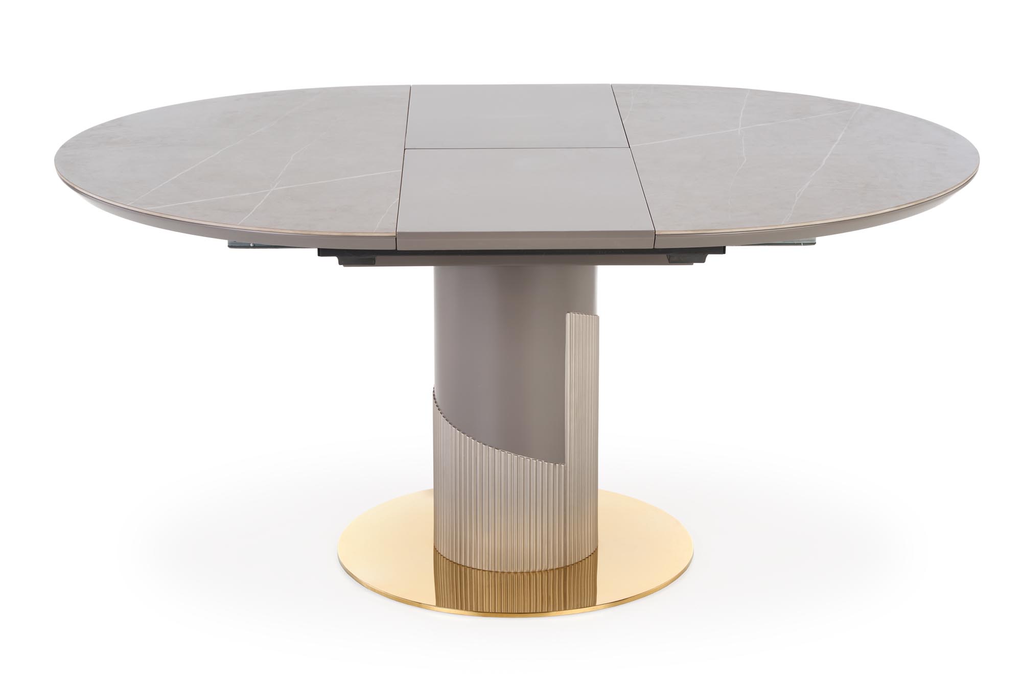 MUSCAT Rozkládací stôl Pracovná doska - Popolový mramor, noha - svetlý popol / zlaté muscat Stôl rozkladany Pracovná doska - Popolový mramor, noha - svetlý popol / zlaté