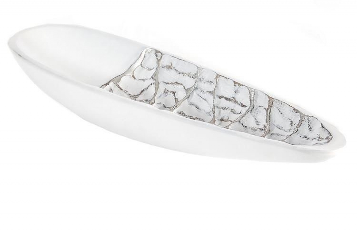 Dekoratívna misa CLARA 01 Biela / Strieborná Dekoratívna misa CLARA 01 Biela / Strieborná