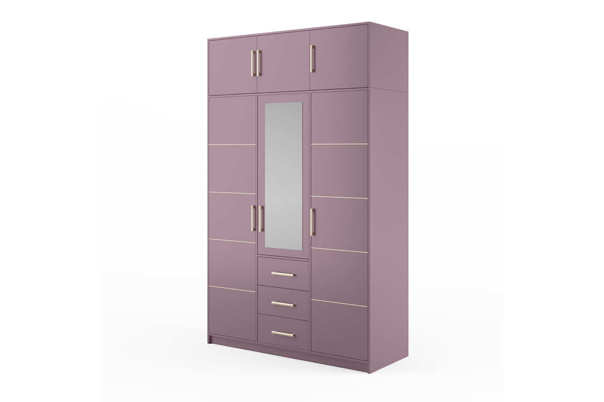 Nástavec na skříň Bali 147 cm - švestka Skříň s nástavcem 