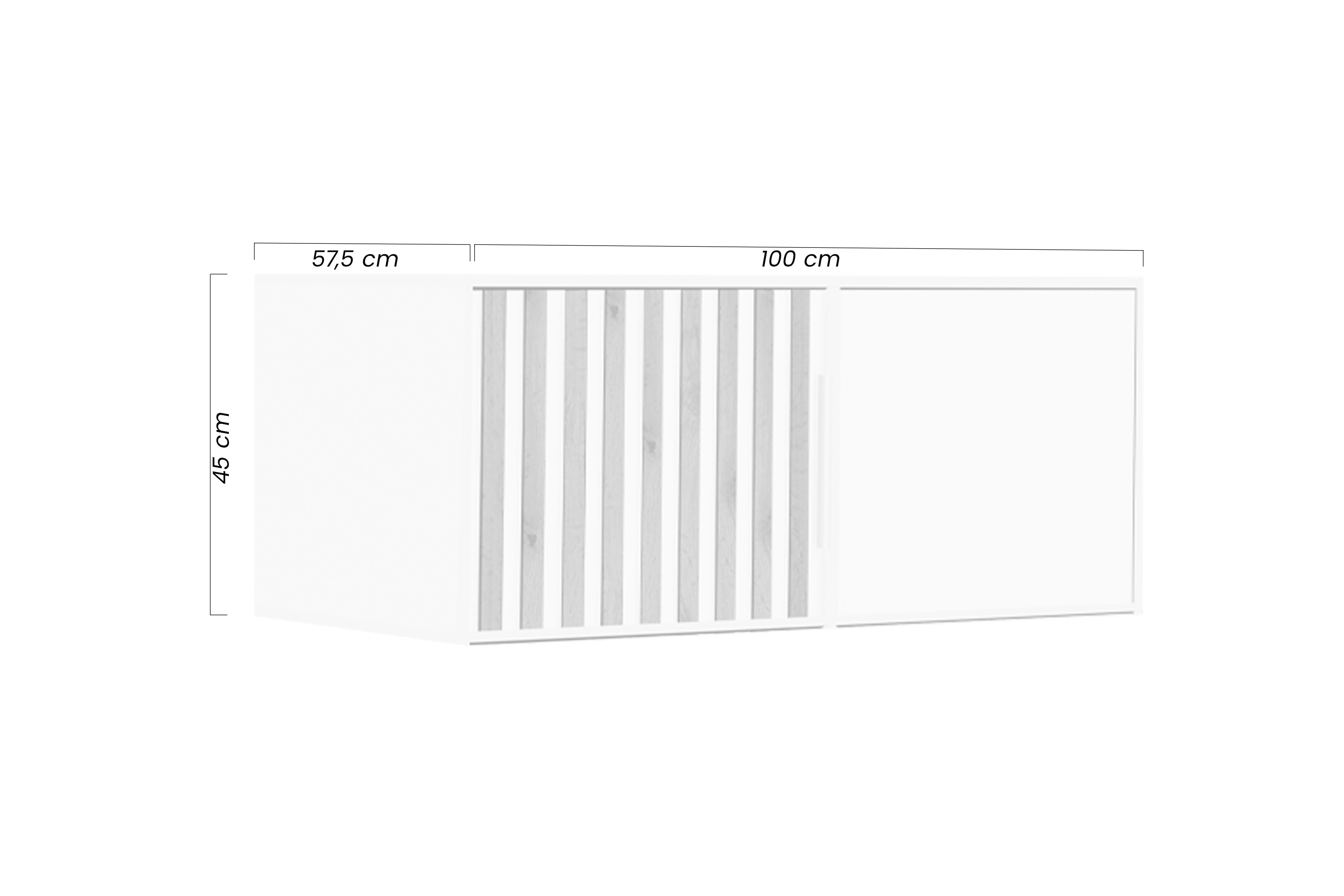 Nástavec na skříň Bali 100 cm - dub wotan / bílá Nástavec pro Skříně Lutori 100 cm z lamelami - bílá