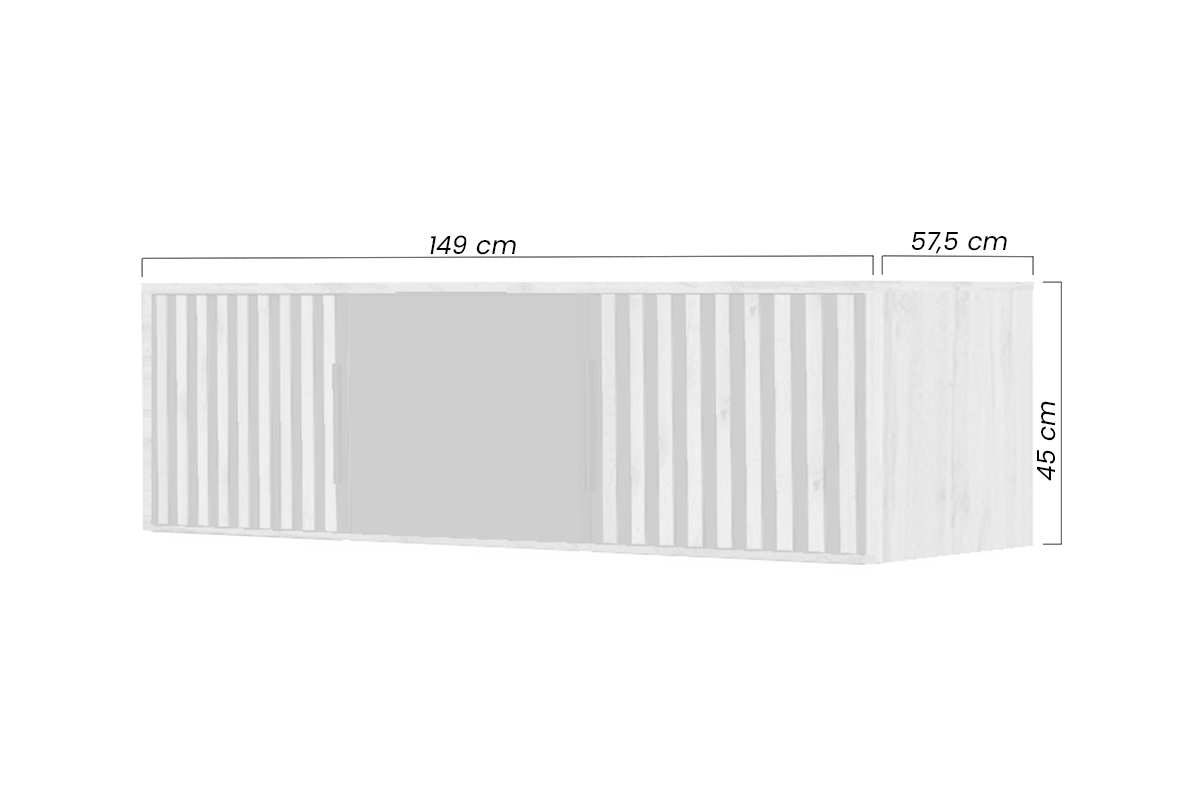 Nástavec na skříň Bali 149 cm - dub wotan / bílá Nástavec pro Skříně Lutori 149 cm z lamelami - bílá / dub wotan 