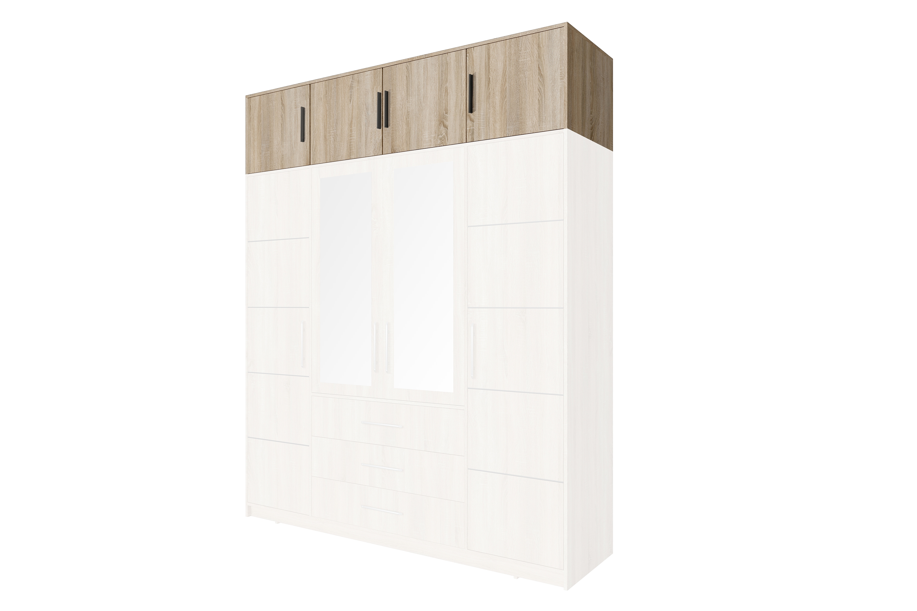 Nástavec na skříň Bali 240 cm - dub sonoma Nástavec pro Skříně Lutori 240 cm - dub sonoma