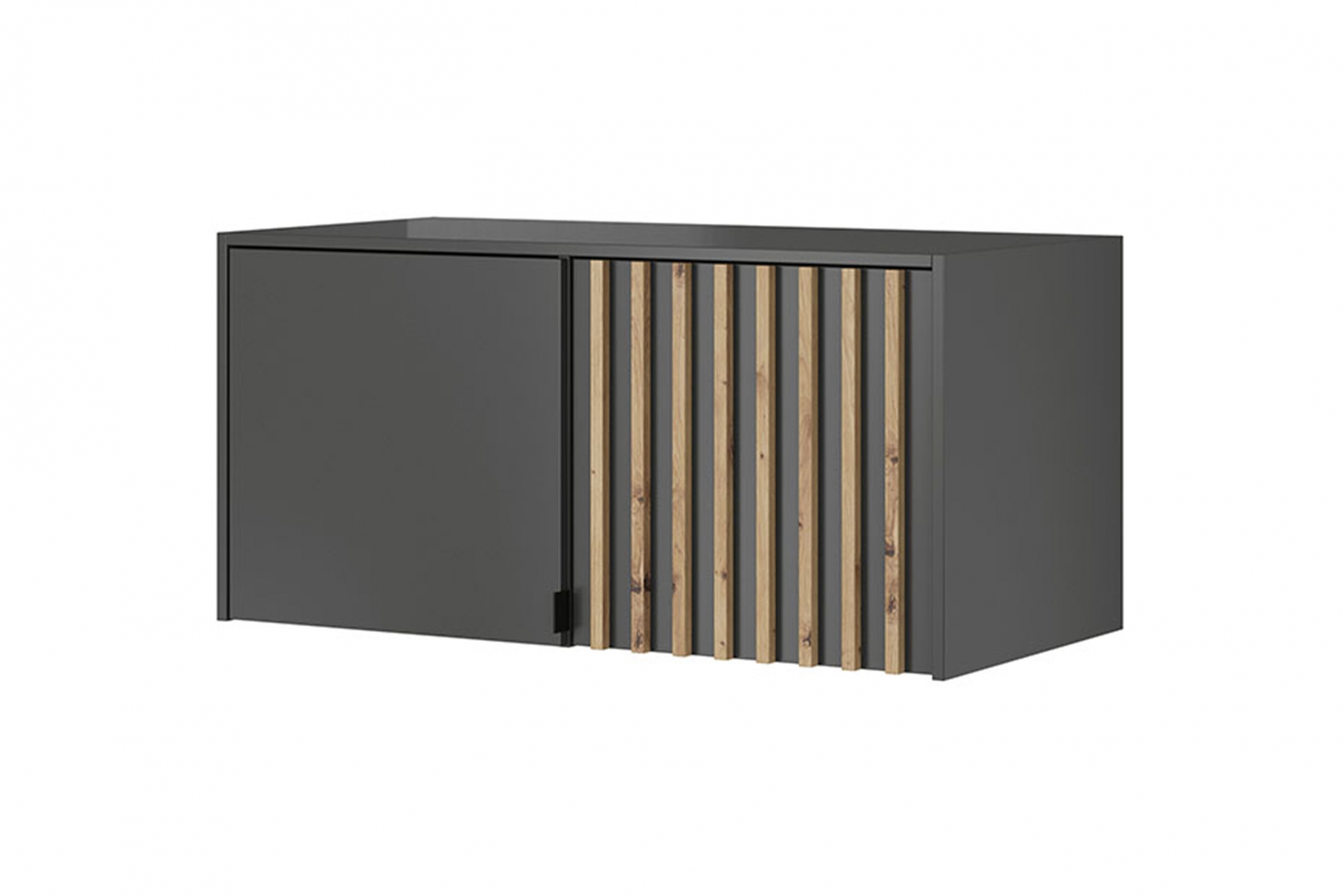 Nadstavec s lamelami do skrine Neria 105 cm - grafitová / dub artisan Nadstavec do Skrine Neria 105 cm - grafit / Dub artisan