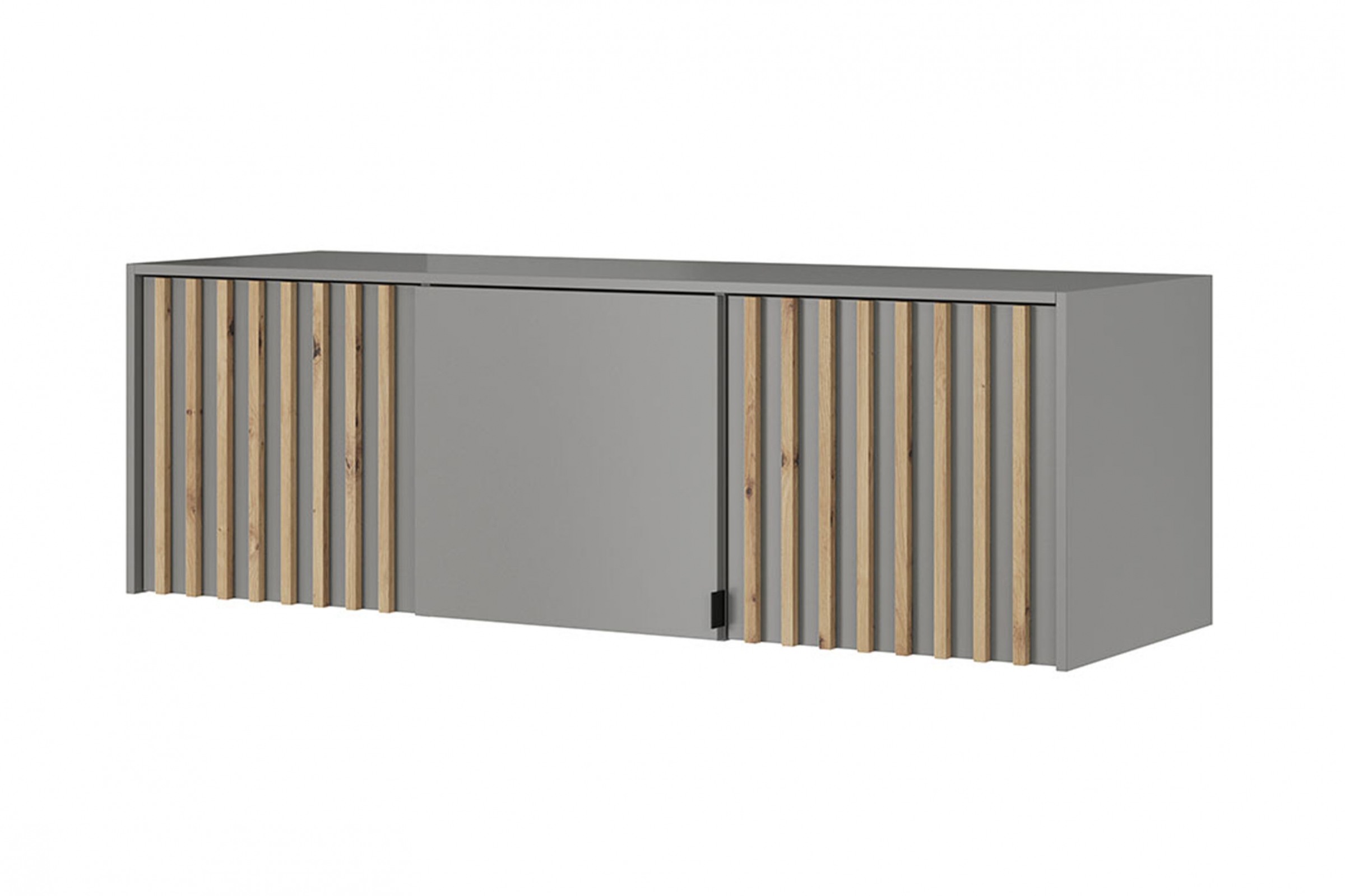 Nástavec ke skříni Neria s lamelami - šedá / dub artisan Nástavec pro Skříně Neria 155 cm - šedá / dub artisan