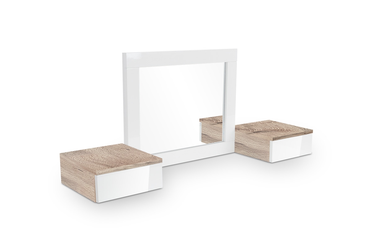 Nadstavec do Toaletné stolíky Combo 15 - Dub wotan/MDF biely lesk - Koncovka Série Nadstavec Combo do ciemnej spálne