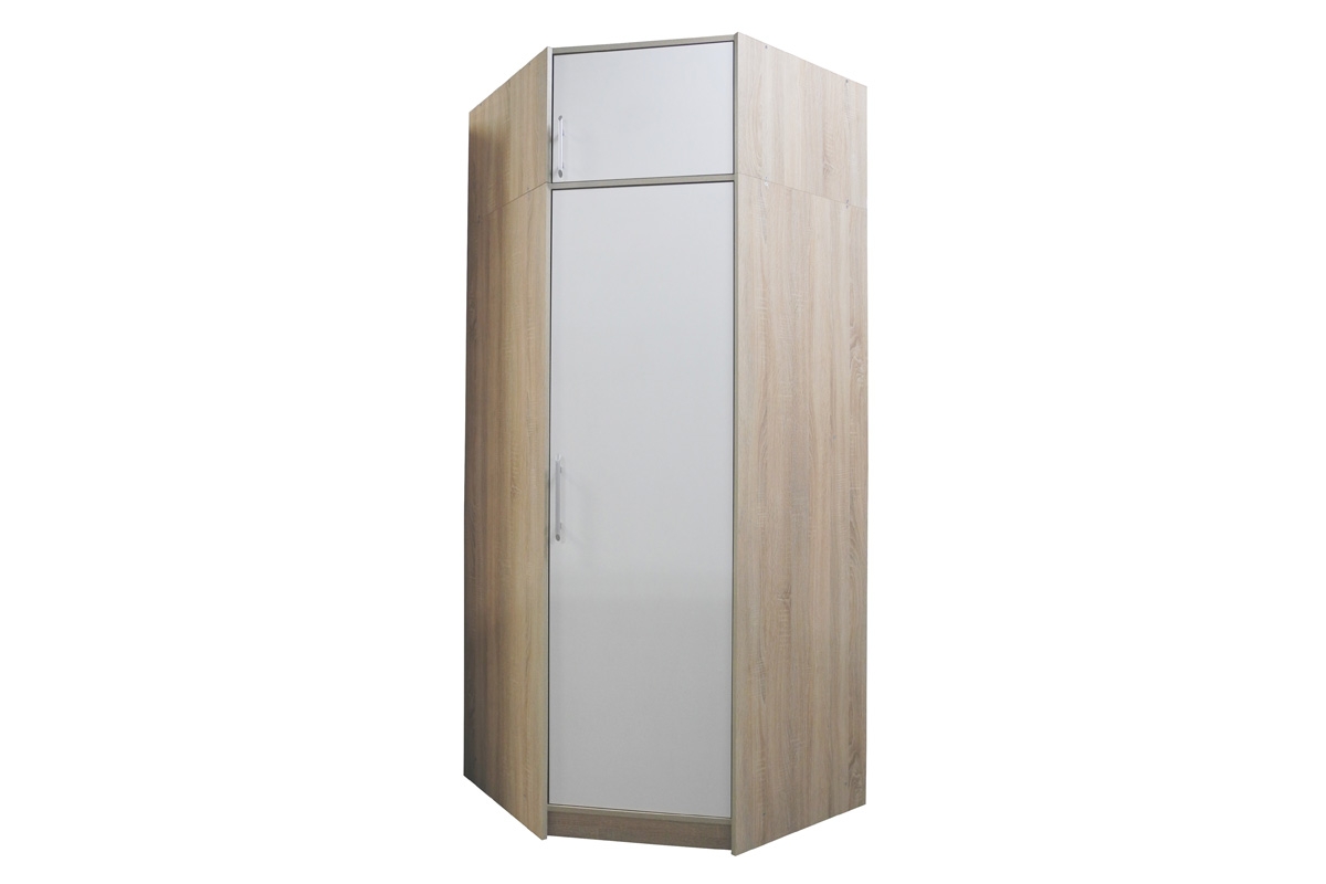 Nadstavec do rohovej skrine Smart SRN4 - 95x95 cm - biely lux / dub sonoma Skriňa SR4 + Nadstavec SRN4 Smart